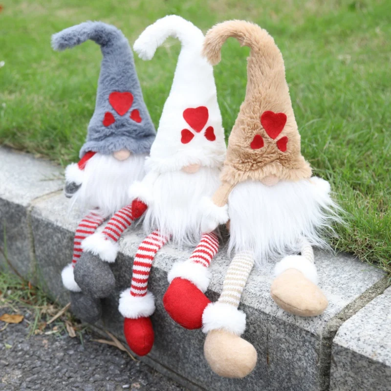 Кукла санта гном с длинными ногами, нордическая ниссе сокербит, гном эльф, ручная работа, шведская мягкая игрушка, домашние украшения, рождественский санта