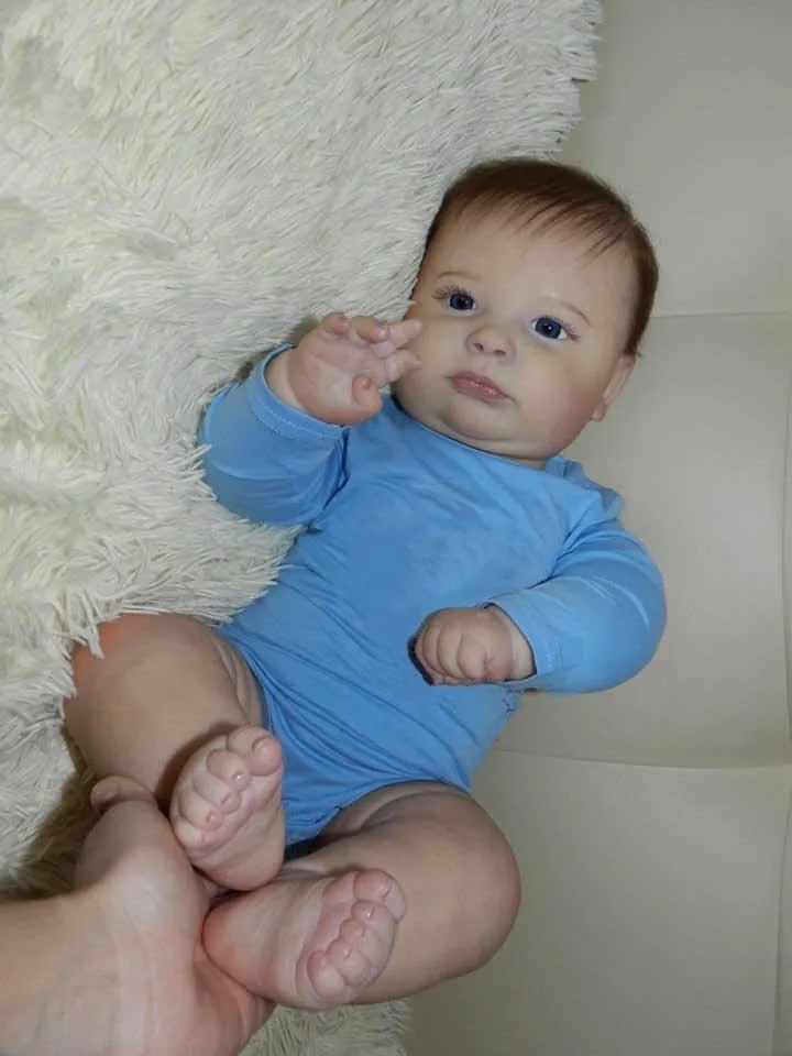NPK 60CM Reborn Joseph Awake Cute Fat Baby Boy Doll Top Quliaty Hand