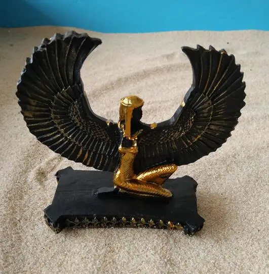 HOME DECORATION FASHION EGYPT ISIS GODDESS SCULPTURE ORNAMENT HANDMADE RESIN CRAFT ROOM ORNAMENTS GIFT SCULPTURE