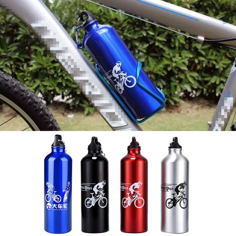 Sports 750ML Water Drinking Bottle Carabiner Clip Cycling Aluminum Cup