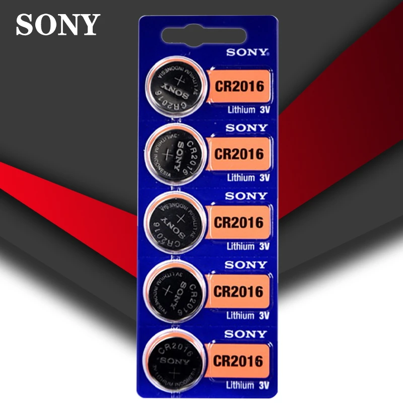 5 шт./лот SONY 3V Литиевые Батарейки для кнопок DL2016 KCR2016 CR2016 LM2016 BR2016 Высокая плотность