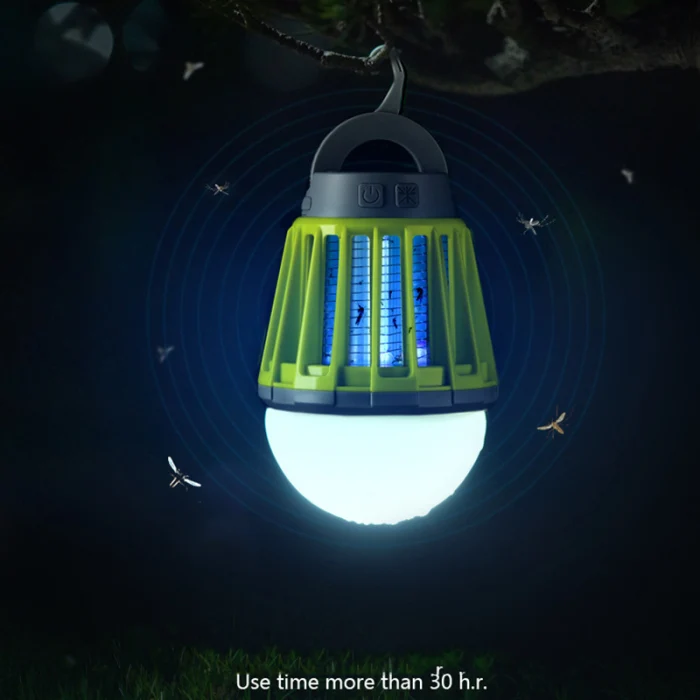 2-in-1 Camping Lantern Tent Light Portable IPX6 Waterproof Mosquito Killer LED Lantern with Hook WWO66