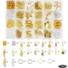170pcs/box Gold Mix Leaves Spring Ring Hair Braid Dreadlocks Beads Clips Hair Decoration Accessories with Storage Box 1