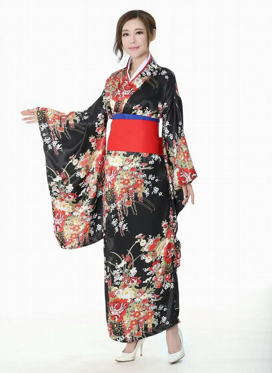 Японское традиционное цветочное кимоно гейши для девочек винтажный женский сценический костюм для шоу Косплей Hell Girls Enma женский костюм сакуры
