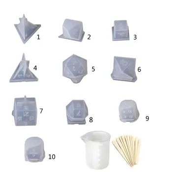 

DIY Crystal Epoxy Mold Dice Fillet Shape Multi-spec Digital Game Silicone Mould AXYD