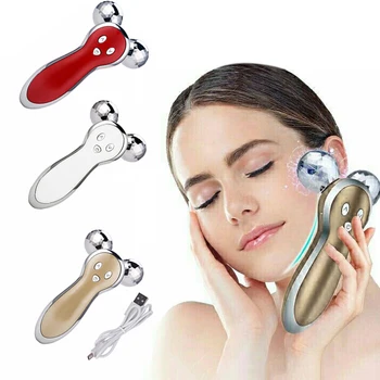 

3D EMS Face Massage Roller Massager Vibration Electric V Facial Skin Lift Firming Micro-current Acupuncture Body Slimming Beauty