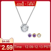 Effie queen, Женское Ожерелье, милый маленький круглый кулон, ожерелье с сияющим австрийским цирконием, серебряное ожерелье, ювелирное изделие, PN74