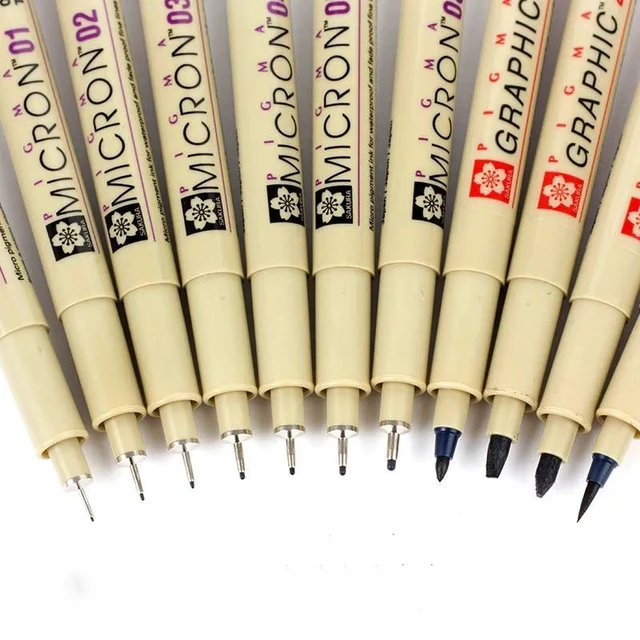 1pc Waterproof Sakura Pigma Micron Pen Neelde Soft Brush Drawing Pen 003  005 01 02 03 04 05 Brush Art Markers Art Supplies Pens - Art Markers -  AliExpress