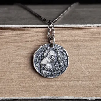 

Zavorohin New Real 100% 925 Sterling Silver Lion Head Tag Pendant Hip Hop Animal Necklace With 50cm Chains Allergy Free Jewelry