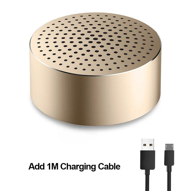 Gold add cable Xiaomi Bluetooth металлический динамик беспроводной мини стерео портативный беспроводной Aux-in Handsfree Mp3 музыкальный плеер вызов для телефона - Цвет: Gold add cable