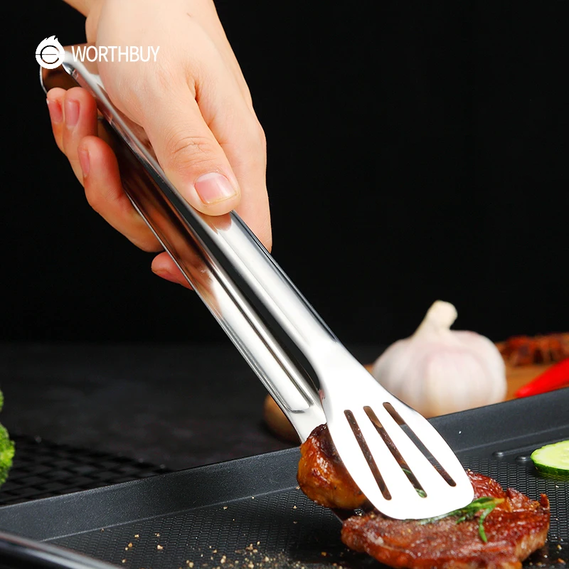 WORTHBUY Нескользящие щипцы для сервировки пищи из нержавеющей стали мяса салата