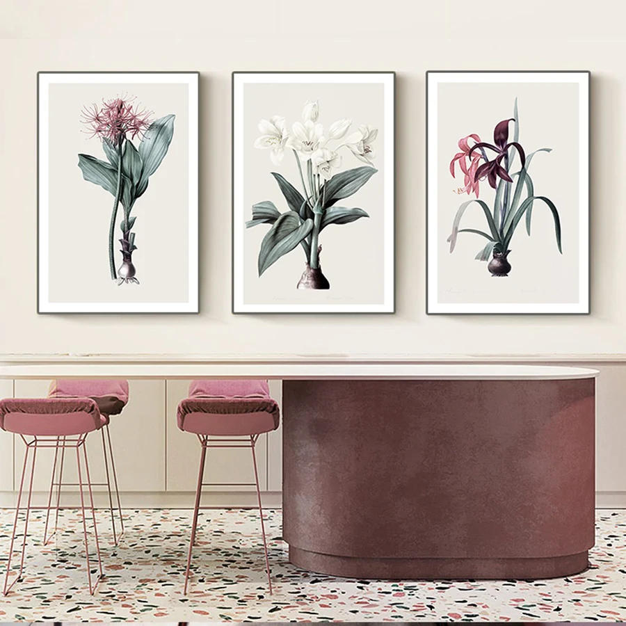 Abstract Narcissus Flower Art Painting Nordic Floral Poster and Prints Pop Living Room Kitchen Wall Picture Canvas Decor | Дом и сад