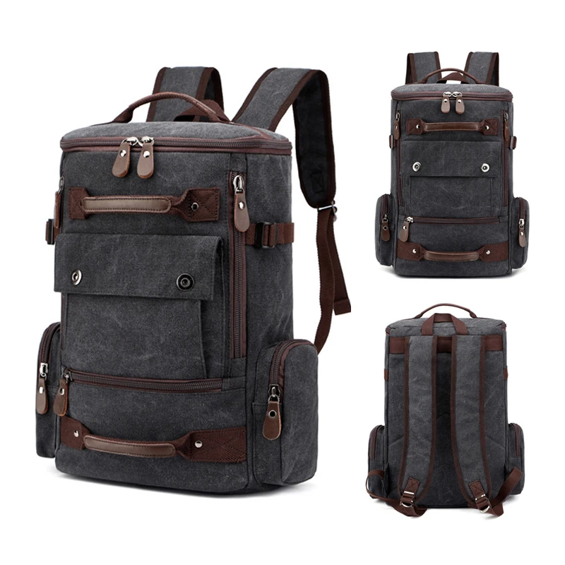 

Vintage 17 Inch Laptop Backpack Men Canvas Women Backpacks Male Schoolbag 15.6 Notebook Shcool Back Pack Teenage Girls Boy Bags