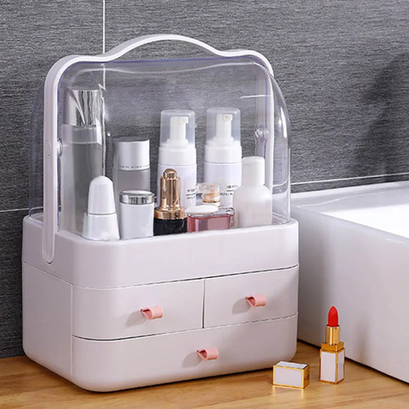 

1PC High-capacity Dust-proof Dressing Table Accessories Placement Shelf Storage Box Cosmetics Receiving Box Household