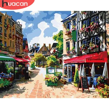 

HUACAN Picture By Numbers City Landscape HandPainted DIY Gift Home Decoration Kit Drawing On Canvas Oil Painting Wall Art