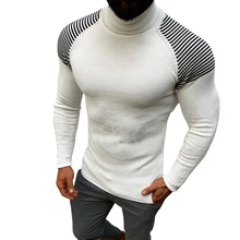 Litthing свитер с высоким воротом, осенне-зимний мужской свитер, мужской однотонный Повседневный приталенный брендовый вязаный пуловер, Новинка