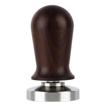 

5M Wood Handle Coffee Press Tamper Powder Hammer Stainless Steel Base Cuibourtia Wood Barista Espresso Tamper