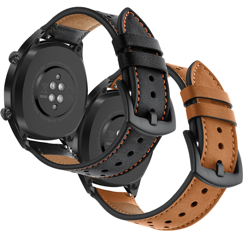 22 мм кожаный ремешок для huawei Watch GT Смарт часы ремешок наручный ремень