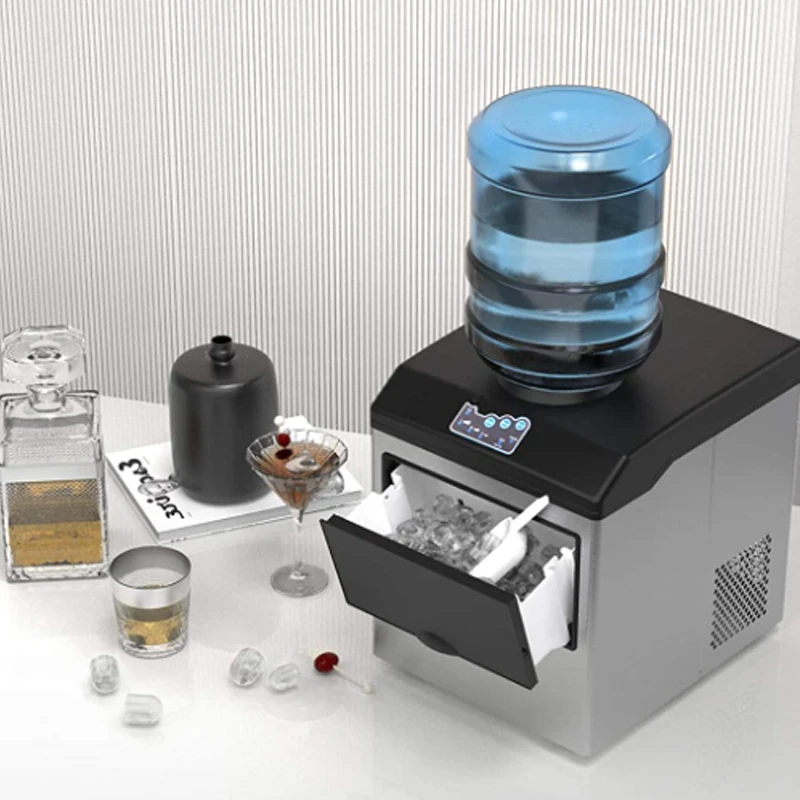 【Water Dispenser Ice Maker 2-in-1】Our countertop ice maker can make 48lb ice cubes daily, making ice as fast as 6-10 minutes 3