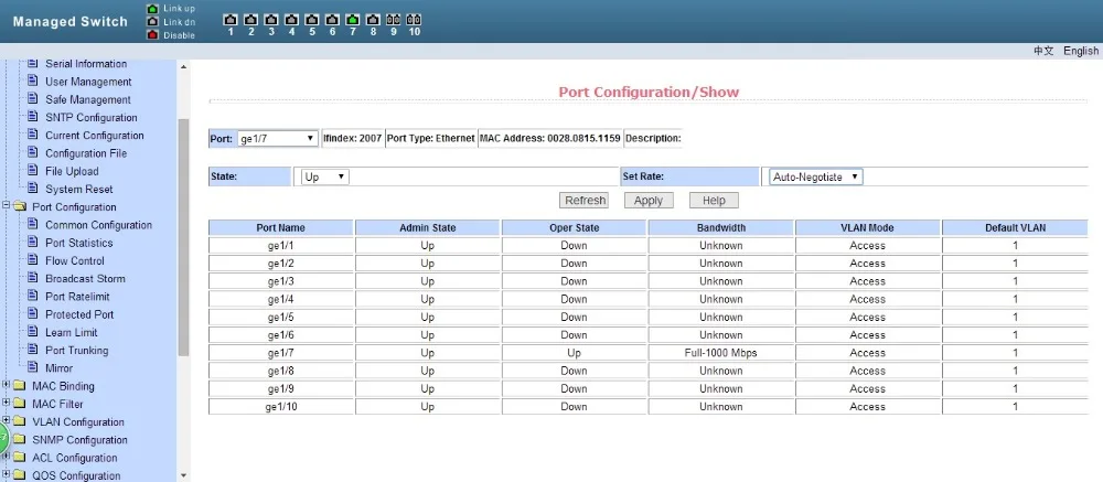 port configure