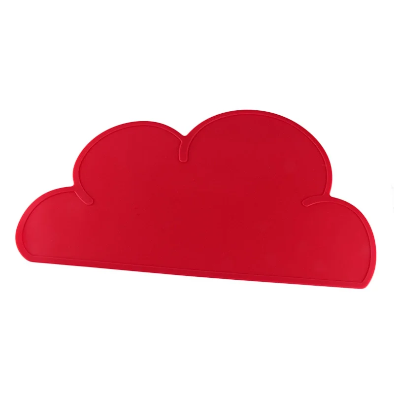 Red Silicone Non Slip Placemat- Eating On The Cloud for Kids Baby Toddlers 1 Piece BPA Free Placemats Set Can Quick Wipes Clean - Цвет: Red