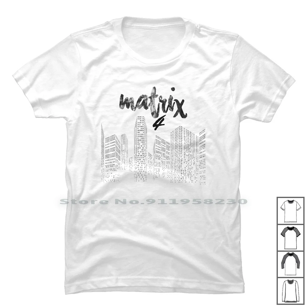 Matrix For Light T Shirt 100% Cotone Tipografia Computer Matrix Smith Light Green Cyber Black Mancanza Codice Tri Neo