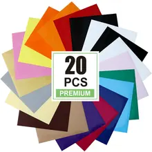 HTV теплопередача виниловая Упаковка: 20 пачек разных цветов 1" x 10"(30 см × 25 см) листы