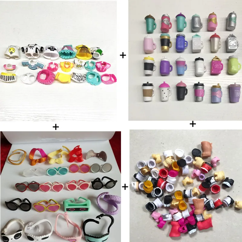 

Random Send Original 1pcs lol clothes+1 shoes+1 bottles+1 glasses for lol dolls kids girls diy lols accessories toy