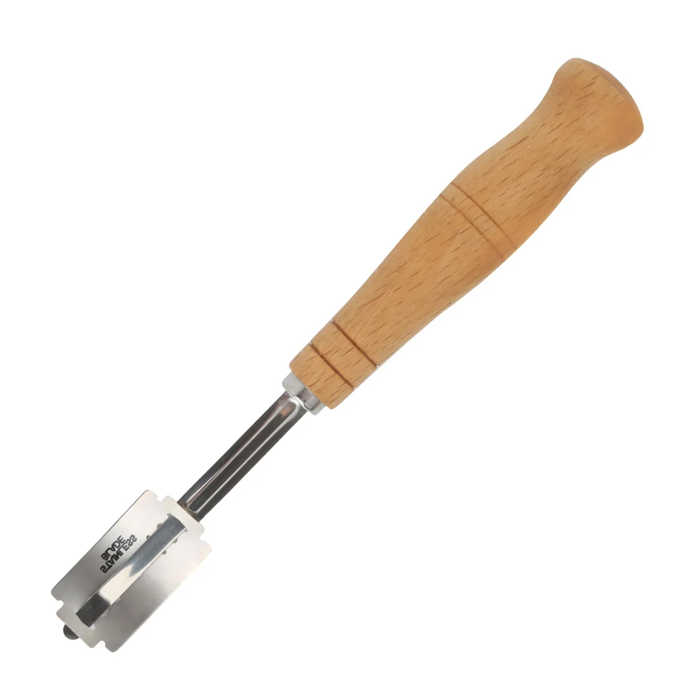 Специальный хлеб изогнутый дугой деревянная ручка для ножа 5 шт. сменные лезвия Западный багет резка французский тост Форма для выпекания пончиков