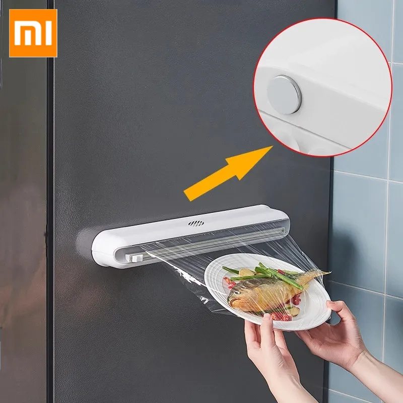 Коробка XIAOMI для резки пищевой пленки Настенная присоска Регулируемая Резак