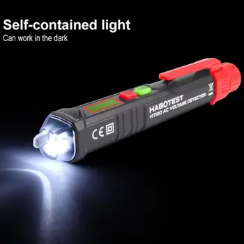 

HABOTEST HT100 Multi-function Non-contact Digital Display AC 12V-1000V 48V-1000V Voltage Test Pen Detector with LED Sound Alarm