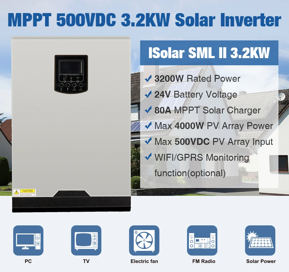 Источник питания Easun 500Vdc солнечный инвертор 3200W 24V 220V 80A MPPT 4000W PV Чистая синусоида Инвертор 3 kva 50Hz решетки инвертор зарядное устройство