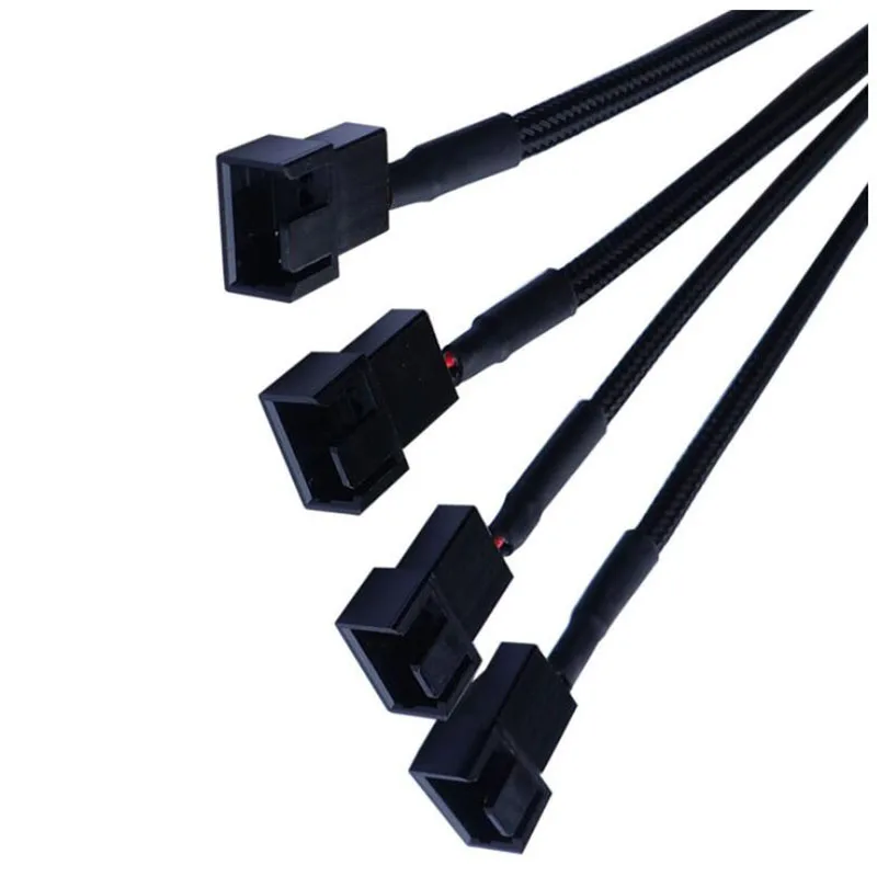 Adaptateur 4 Pins PWM vers 3x4 Pins PWM 30cm - Gainé Noir - Phobya