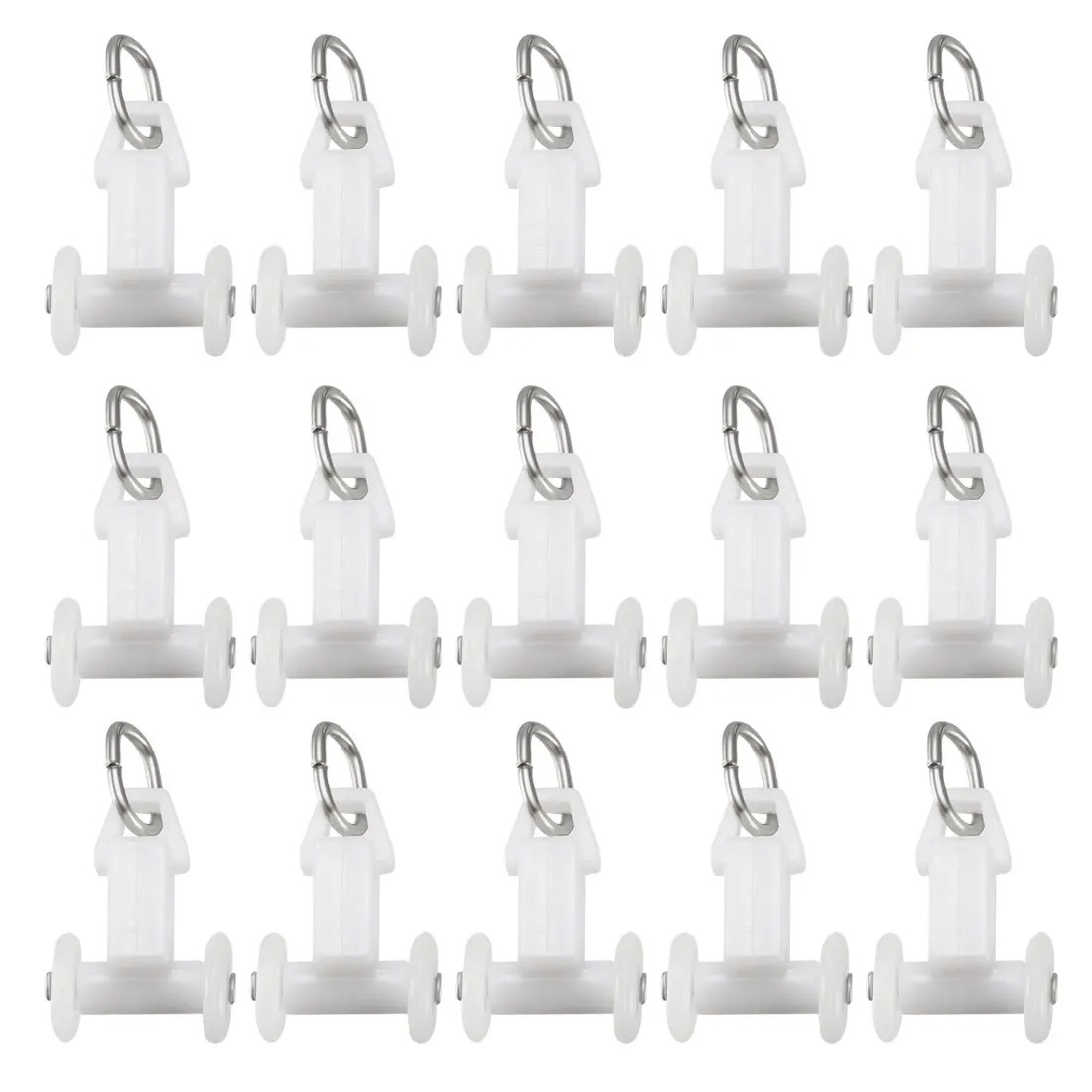 

uxcell Curtain Track Rollers Plastic 2 Wheeled Carriers Drapery Rail Sliding Glider for Windows Shower Curtain 11mm 50pcs