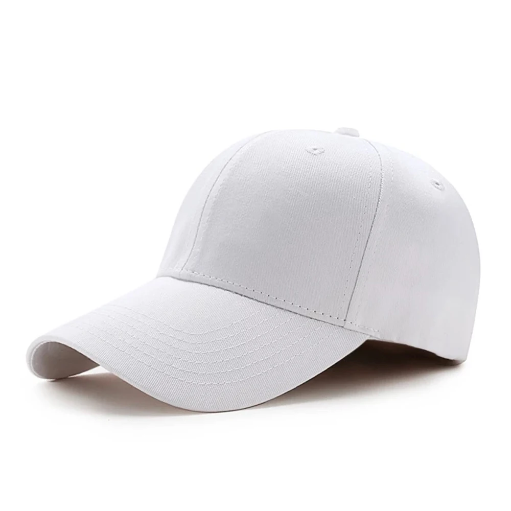 Шапки кепки в стиле хип-хоп однотонная шапка Повседневная Бейсболка Подходит 8 цветов козырьки застежка на крючок и петлю один размер парусиновая шапка - Color: White