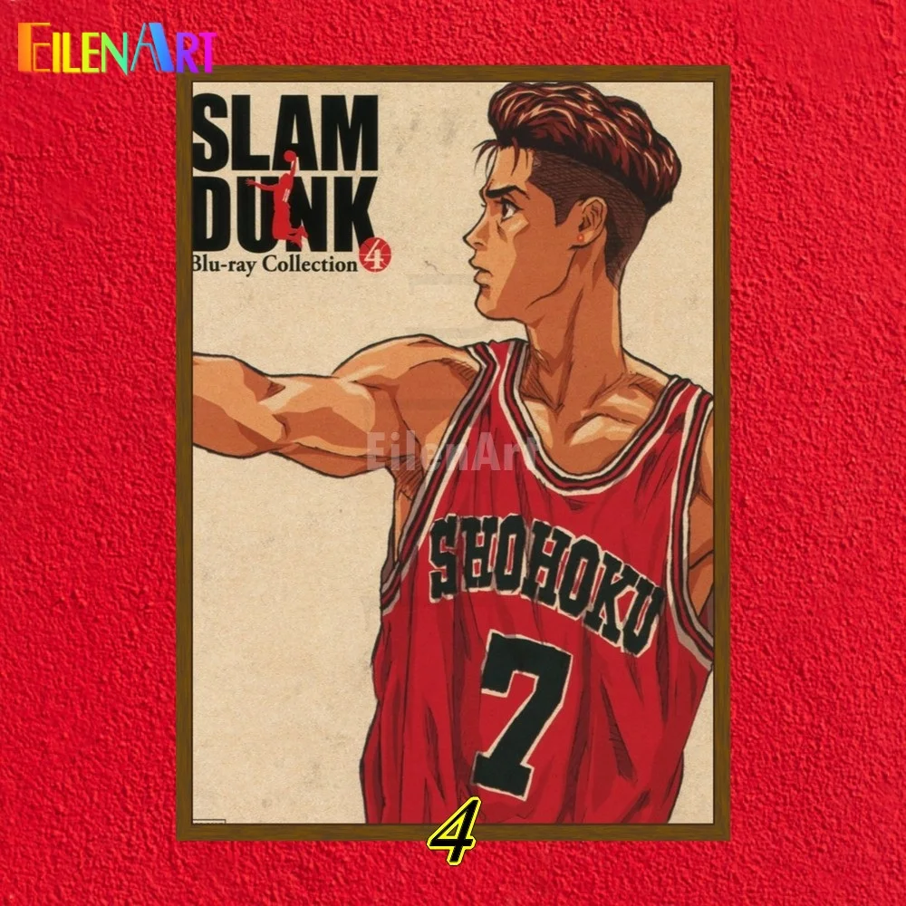 Slam Dunk Poster De Pelicula De Papel Kraft Retro De Anime Para Decoracion Artistica Del Hogar Carteles Adhesivos Para Pared Aliexpress