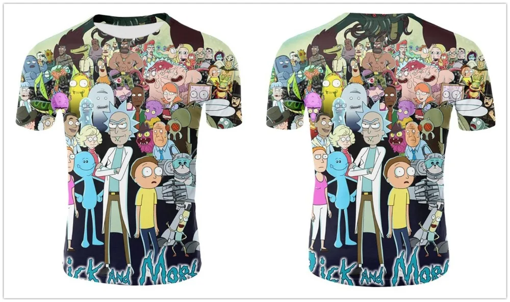Новинка года; футболка с Мужская 3D футболка Rick and marty By Jm2; летняя футболка; футболки с короткими рукавами и круглым вырезом; Прямая поставка;
