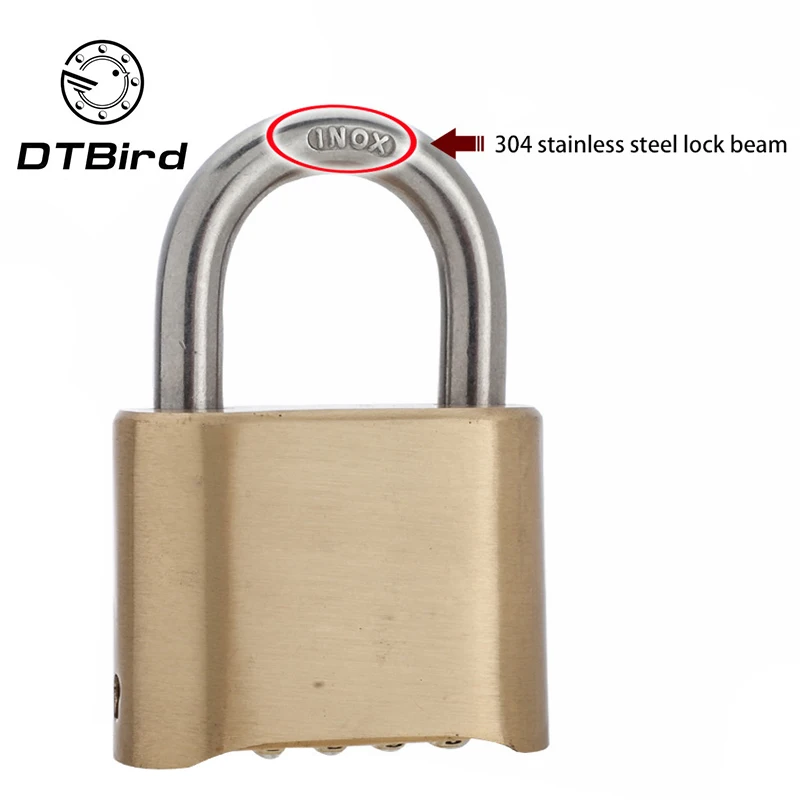 

304 stainless steel lock beam brass lock case waterproof and rust-proof 4-bit bottom code lock padlock