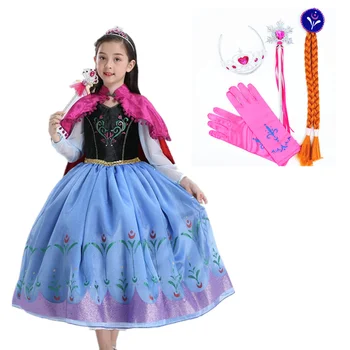 

Girl Princess Elsa Dress up Kids Anna Cosplay Costume for Halloween Christmas Party Dress Gift for Children