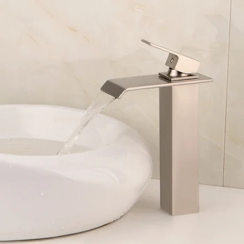 

Brand New Brush Finish Basin Faucet Sink Water Tap Single Lever Faucet Mixer Hole Deck Mounted Basin Bathroom Faucet