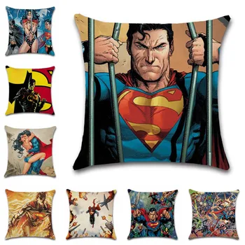 

WOCOZ cartoon superman pattern Cushion Cover decorative Home sofa car chair seat friend bedroom office kids boy gift pillowcase