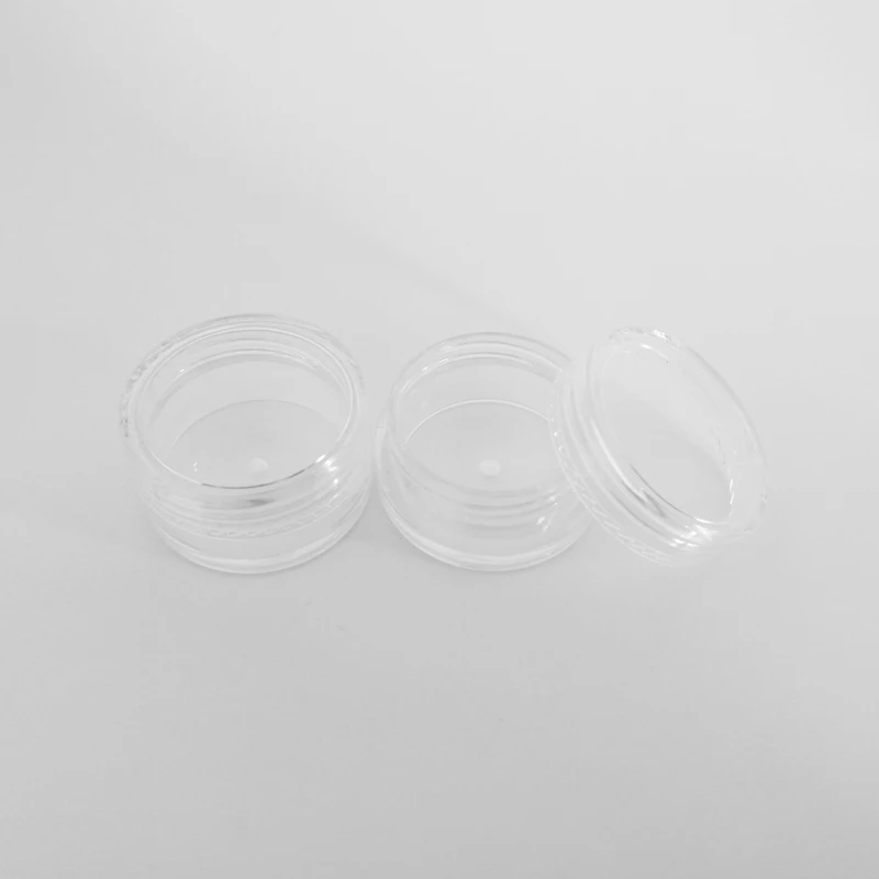 200 шт Пустые контейнеры для бальзама для губ 2 г/3 г/5 г пластиковые косметические банки для макияжа прозрачные бутылки для образцов теней для век Крем - Цвет: Clear Lids