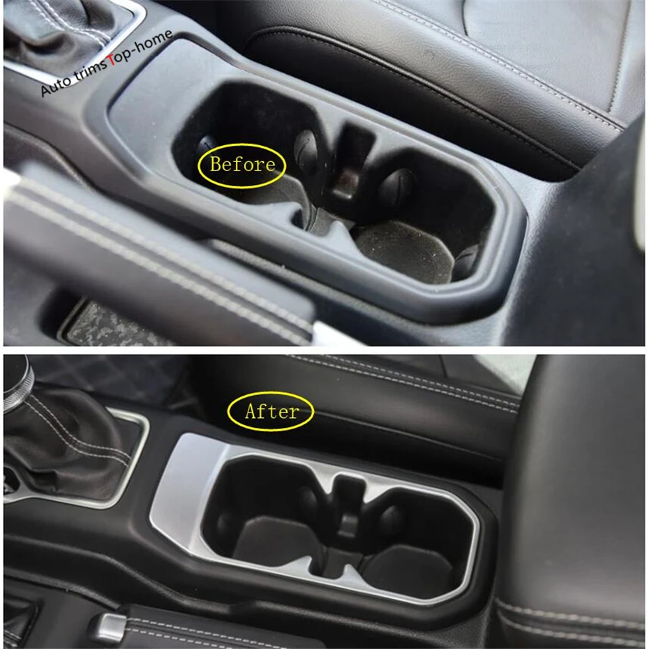 Yimaautoпланки Передняя Крышка держателя стакана воды комплект отделка ABS Подходит для Jeep Wrangler JL красный матовый из углеродного волокна вид интерьера