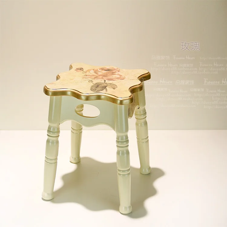 

European Foot Stool Home Solid Wood Fashion Creative Bench Nordic Finishing Stack Living Room Stool