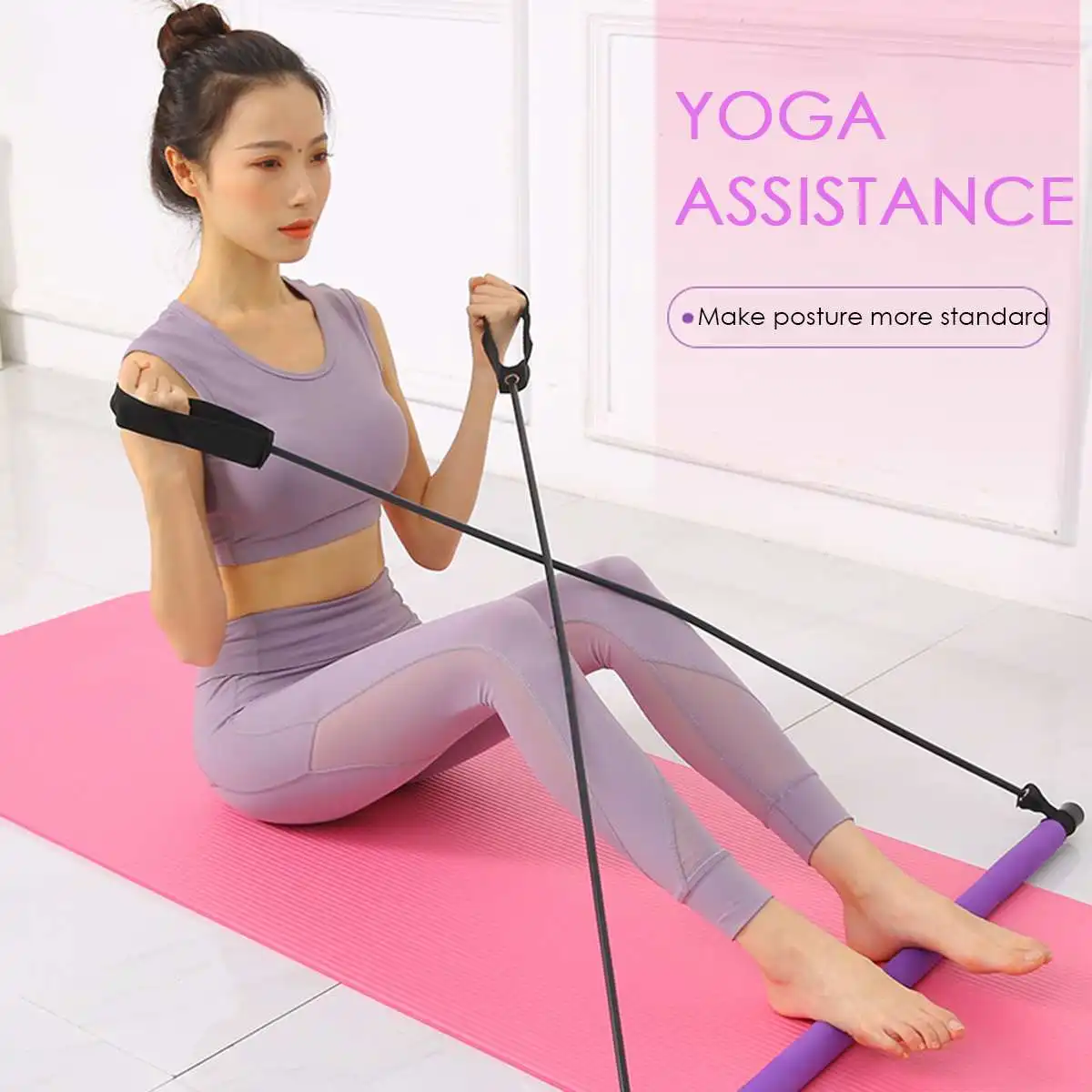 Portable Pilates Bar Kit Resistance Band Yoga Pilates Stick Yoga Exercise  Bar Foot Loop for Yoga Stretch Sculpt Twisting Sit-Up - AliExpress