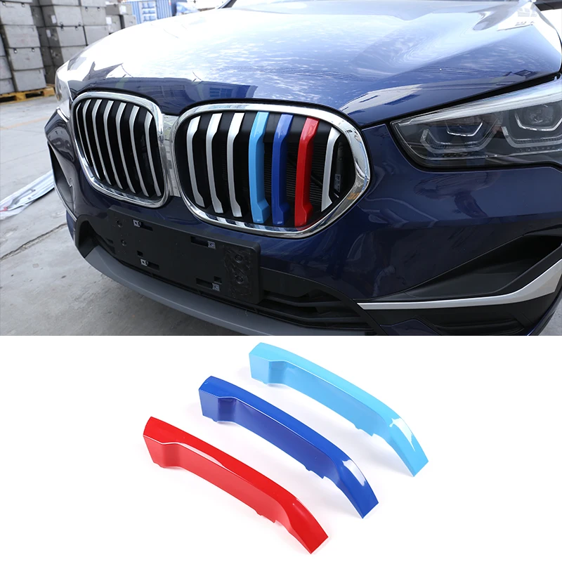 Bandes Décoratives Pour Calandre BMW X1 F48/F49 2016-2019 – Lot De 3 Couleurs (rouge, Bleu Clair, Bleu Foncé) – Installation Par Clips – Protection Et Style