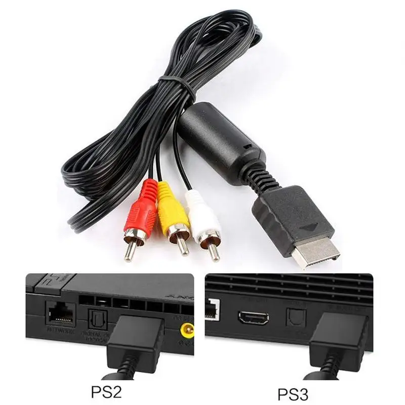 Цифровые кабели 6 футов RCA AV TV аудио видео стерео кабель для Playstation PS1 PS2 PS3 A/V Sony PS 1/2/3
