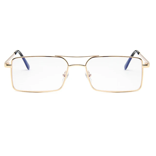 OEC CPO Vintage Square Metal Steampunk Sunglass Women Brand Designer Metal Punk Sun Glasses Driving Men Oculos De Sol O156 C12 Gold-Clear