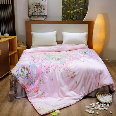 Толстое теплое зимнее одеяло шелковое удобное одеяло цветы Сельский стиль полный размер одеяло подарок - Цвет: osjdf