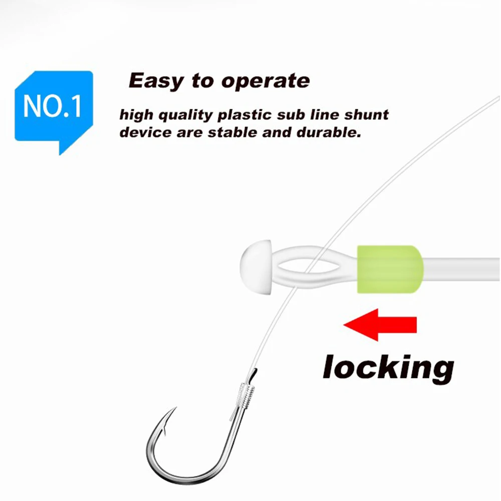 Fishing Tools 10Pcs Space Bean Line Swivel Tool Anti-wrap Beans Double Hook Silicone Fish Hook Fixed Distance Splitter Fish Line Separator